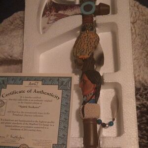 Decorative Tomahawk with Owl and Native American Design